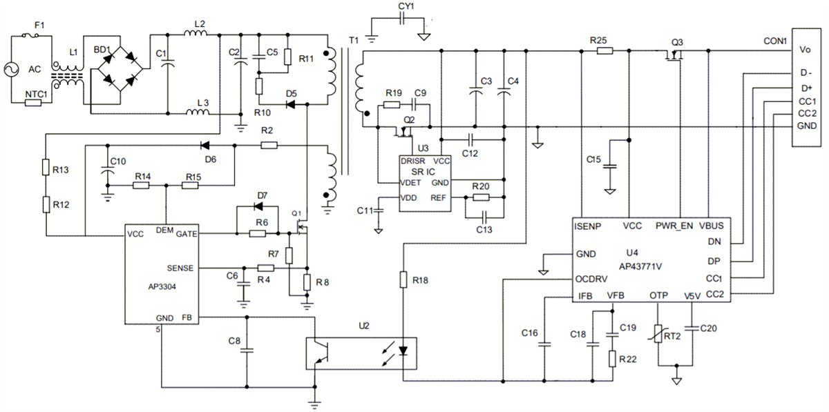 Application Circuit Diagram - Diodes Incorporated AP3304 Multi-Mode PWM Controller Application Circuit Diagram - Diodes Incorporated AP3304 Multi-Mode PWM Controller